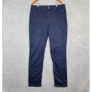 J. Jill Live In Chino Pants Womens 16 Tall Navy Blue Cotton Stretch High Rise